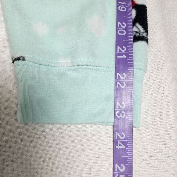 Nick & Nora Mint Green Polka-dots & Winter Penguins One Piece Zip Front Pajamas - Picture 12 of 15